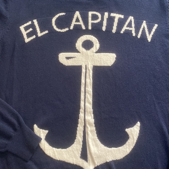 Nautical Crew Neck Sweater light weight Sm. Anchor El Capitan #forever21 #JCrew - Picture 3 of 4